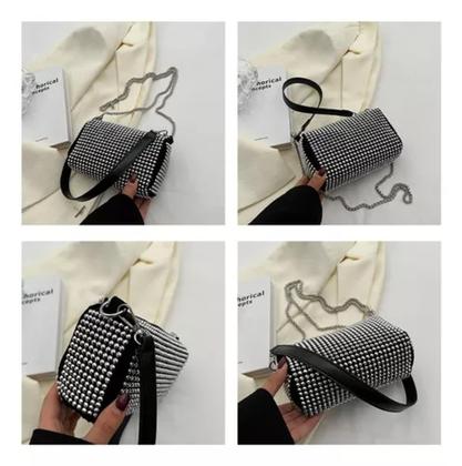 Imagem de Bolsa Clutch Strass Pequena Festa Balada Fashion Transversal
