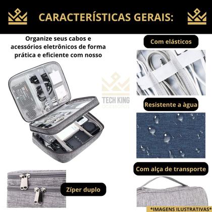 Imagem de Bolsa com compartimentos - organizador de cabos e acessorios