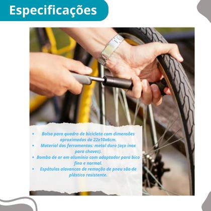 Imagem de Bolsa compacta para bike com kit multifuncional.
