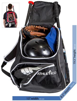 Imagem de Bolsa de bastão de beisebol Mochila atlética para beisebol, T-Ball e Softball