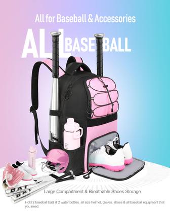 Imagem de Bolsa de beisebol COMECOI Mochila de softball com compartimento para sapatos