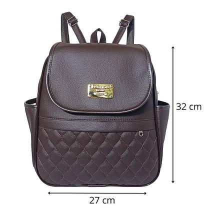 Imagem de Bolsa de costas feminina com alça regulável e bolso com zíper para mulheres chique na moda