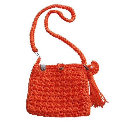 Imagem de Bolsa de Crochê para Crianças: Fio Náutico em Laranja, Feita com Amor para Suas Aventuras Infantis