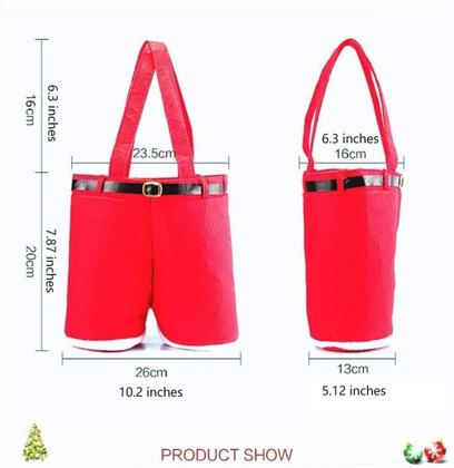 Imagem de Bolsa de doces de Natal Wine Holders Santa Pants Homecube
