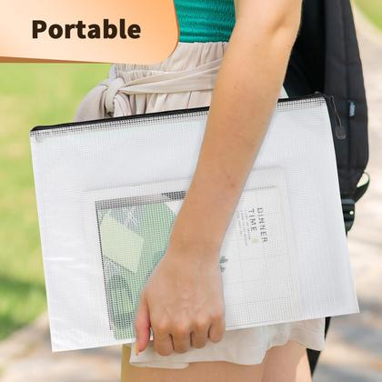 Imagem de Bolsa de documentos de malha com zíper Umriox 43 x 31,5 cm (preta, pacote com 18)