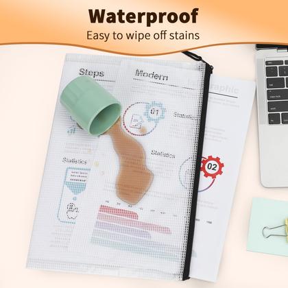 Imagem de Bolsa de documentos de malha com zíper Umriox 43 x 31,5 cm (preta, pacote com 18)