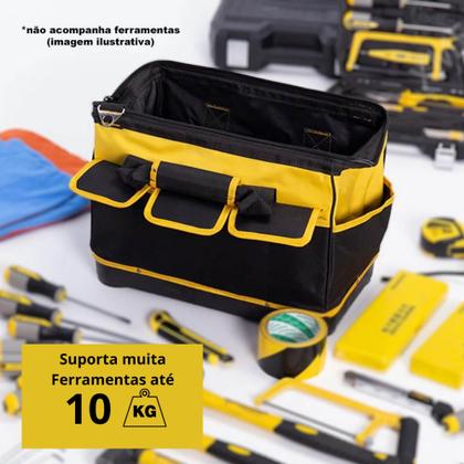 Imagem de Bolsa de Ferramentas em Oxford Alça de Ombro Base Rígida 16 Bolsos e Zíper