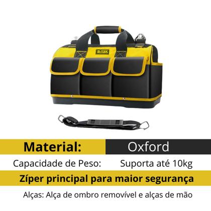 Imagem de Bolsa de Ferramentas em Oxford Alça de Ombro Base Rígida 16 Bolsos e Zíper