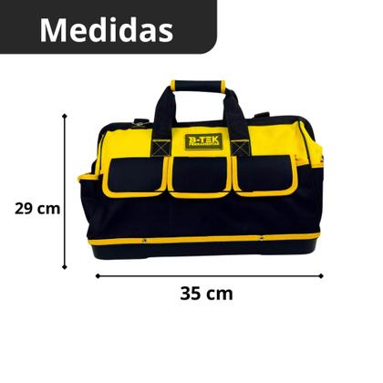 Imagem de Bolsa de Ferramentas em Oxford Alça de Ombro Base Rígida 16 Bolsos e Zíper