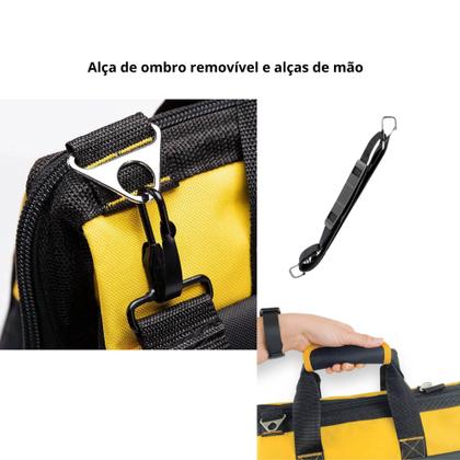 Imagem de Bolsa de Ferramentas em Oxford Alça de Ombro Base Rígida 16 Bolsos e Zíper