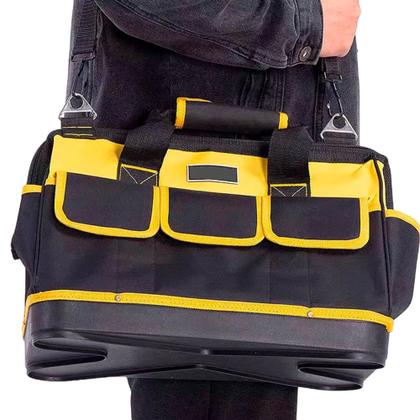 Imagem de Bolsa de Ferramentas em Oxford Alça de Ombro Base Rígida 16 Bolsos e Zíper
