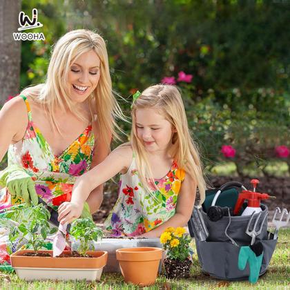 Imagem de Bolsa de ferramentas WOOHA Garden Organizer 17L dobrável cinza