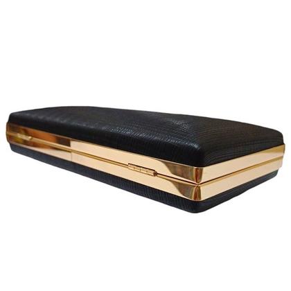 Imagem de Bolsa De Festa Clutch Feminina Texturizada Fecho Em Metal