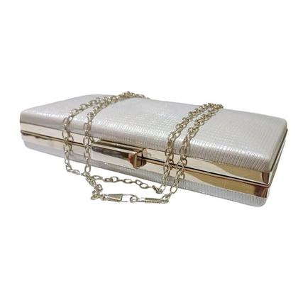 Imagem de Bolsa De Festa Clutch Feminina Texturizada Fecho Em Metal