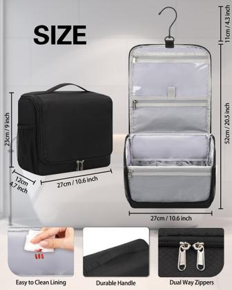 Imagem de Bolsa de higiene Relavel Waterproof Grande Organizador de Cosméticos