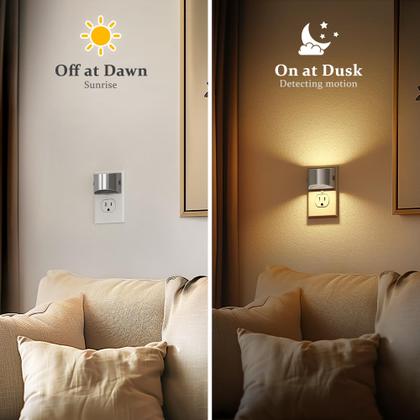 Imagem de Bolsa de luz noturna com sensor LED Dusk to Dawn 3000K, pacote com 2