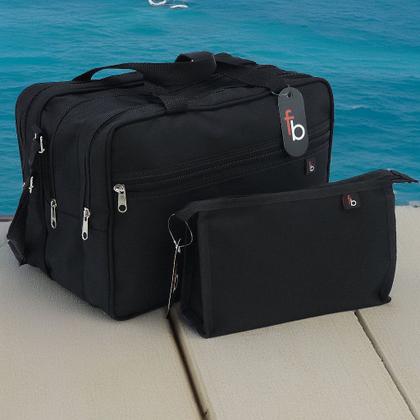 Imagem de Bolsa de Mão Casual com 3 Repartições e Necessaire Versátil - Cor Preta