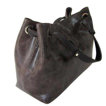 Imagem de Bolsa de mão em couro marrom Maria Adna