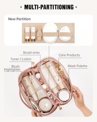 Imagem de Bolsa de Maquiagem EACHY Travel - Grande Capacidade e Impermeável