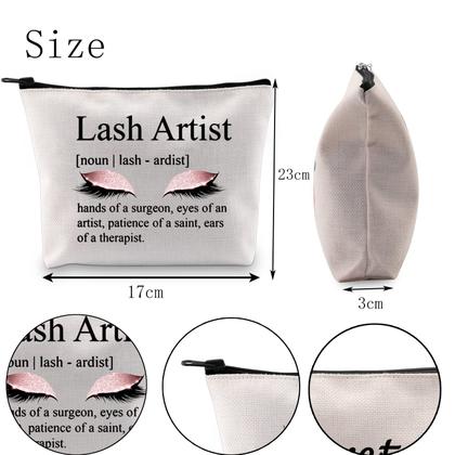 Imagem de Bolsa de maquiagem POFULL Lash Artist Gift 100% algodão e lona