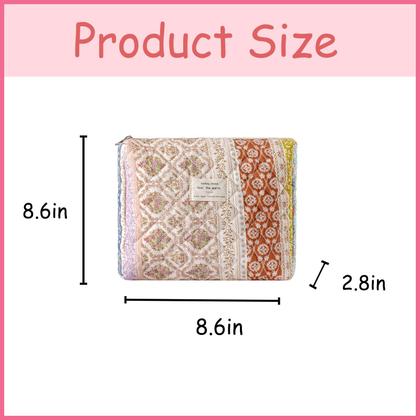 Imagem de Bolsa de maquiagem uekeboag Acolchoada Cotton Coquette Brown Flower