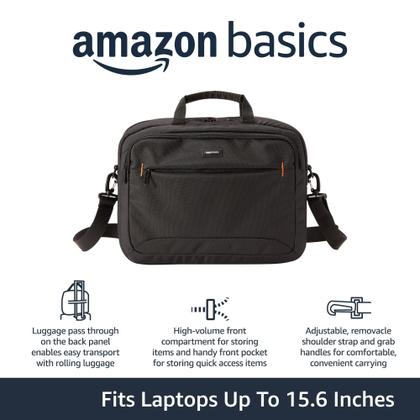 Imagem de Bolsa de ombro Amazon Basics Laptop 15,6 polegadas preta x10