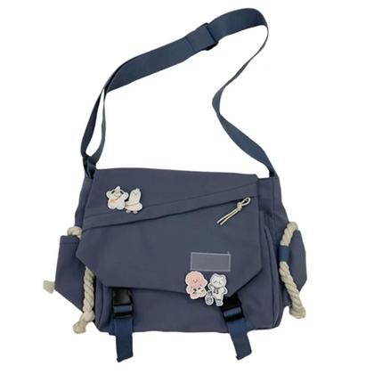 Imagem de Bolsa de Ombro Crossbody de Nylon para Adolescente e Estudante - Grande e Resistente