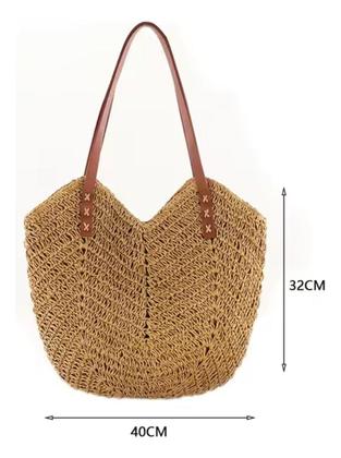 Imagem de Bolsa De Ombro De Palha Espaçosa Verao 2025 Linda Passeio