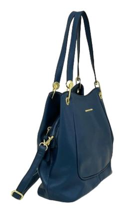 Imagem de bolsa de ombro em material ecológico com 3 compartimentos