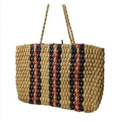 Imagem de Bolsa De Ombro Praia Interlaçada Listrada Moda Verão Elegante Feminina Mulher Clássica  