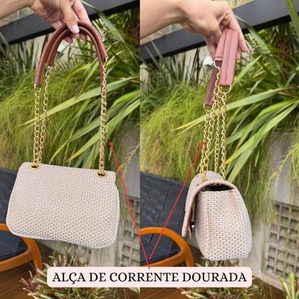 Imagem de Bolsa de Palha Clutch Festas Casamento Passeio Bolsinha Pequena