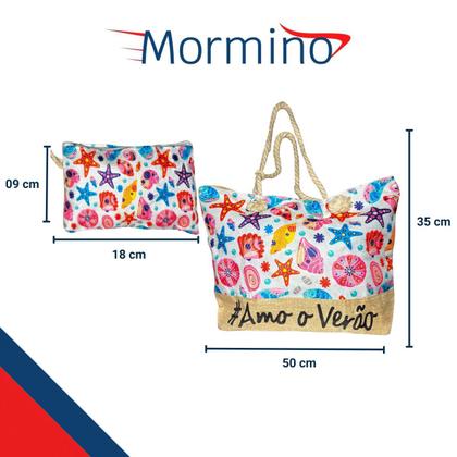 Imagem de Bolsa de Praia Piscina Grande em Tecido com Nécessaire