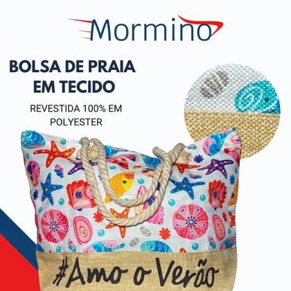 Imagem de Bolsa de Praia Piscina Grande em Tecido com Nécessaire