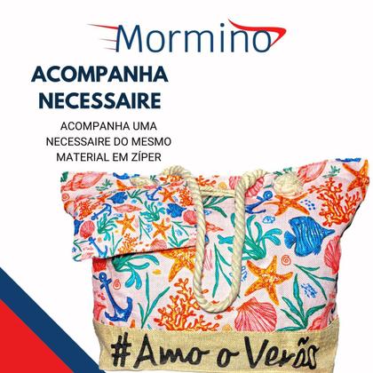 Imagem de Bolsa de Praia Piscina Grande em Tecido com Nécessaire