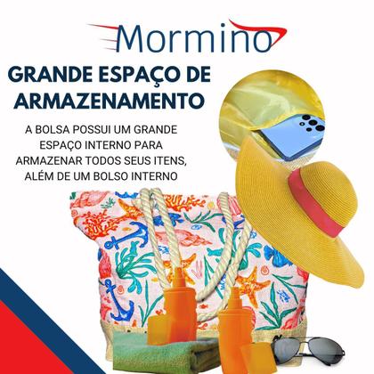 Imagem de Bolsa de Praia Piscina Grande em Tecido com Nécessaire