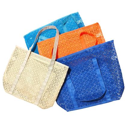 Imagem de Bolsa de Praia Renda Alça Dupla Grande Com Necessaire Feminino