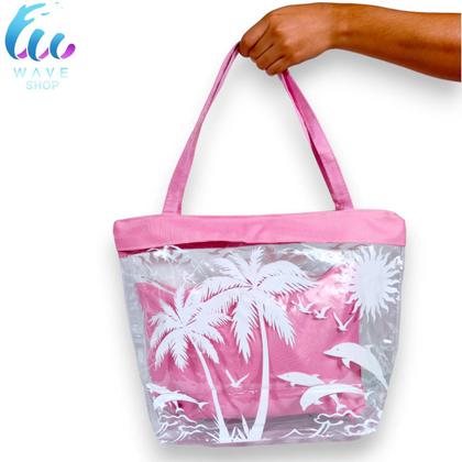 Imagem de Bolsa de Praia Transparente Com Necessaire Impermeável Verão