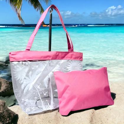 Imagem de Bolsa de Praia Transparente Com Necessaire Impermeável Verão