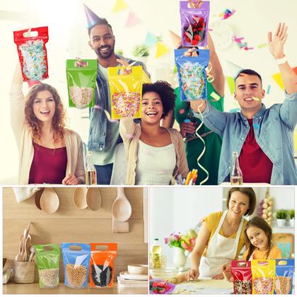 Imagem de Bolsa de presente de plástico Sinload 120 unidades que pode ser fechada novamente com janela transparente