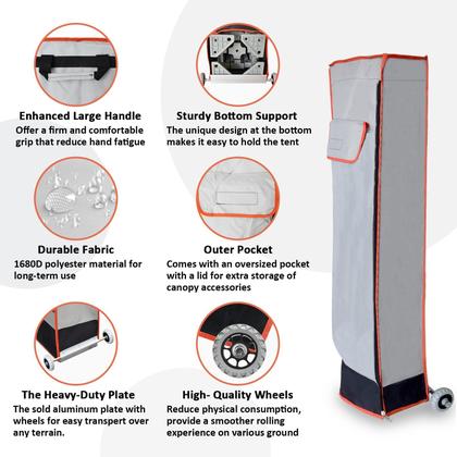 Imagem de Bolsa de rolo para tenda de dossel 10x10 Eurmax USA Heavy Duty Grey