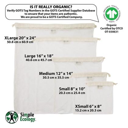 Imagem de Bolsa de roupa suja Simple Ecology Organic Cotton Mesh G-Large, pacote com 2