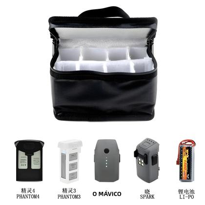 Imagem de Bolsa De Segurança Para Bateria Lipo À Prova De Fogo E Explosão 155x115x90mm Com 8 Compartimentos