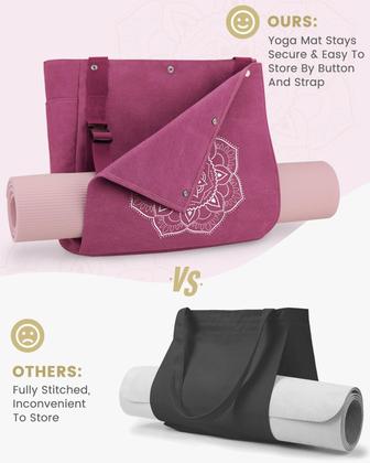 Imagem de Bolsa de tapete de ioga Gonex Yoga Gym Bag Sacola de lona rosa vermelha