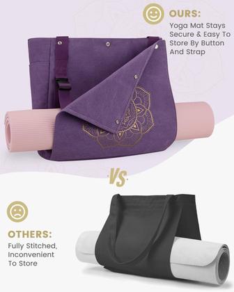 Imagem de Bolsa de tapete de ioga Gonex Yoga Gym Bag Sacola de lona roxa