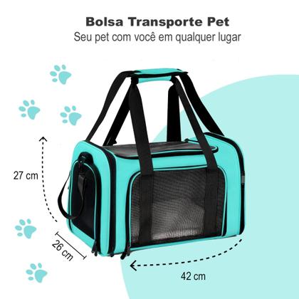 Imagem de Bolsa de Transporte Para Pet Cães e Gatos Luxo Carro e Avião