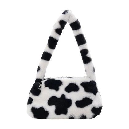Imagem de Bolsa de Vaca em Pelúcia com Alça Macio Fofo Estilo Kawaii Japonês