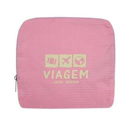Imagem de Bolsa De Viagem Dobrável Trapézio Estampa Lisa Jacki Design Rosa