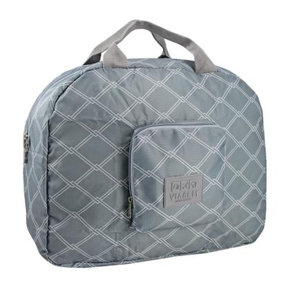Imagem de Bolsa de Viagem Dobrável Trapézio Geométrico Jacki Design Cinza