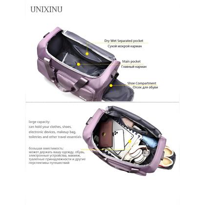 Imagem de Bolsa De Viagem Feminina De Grande Capacidade Com Compartimento Para Sapatos UNIXINU Bolsa De
