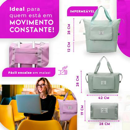 Imagem de Bolsa De Viagem Multifuncional Dobrável De Grande Capacidade